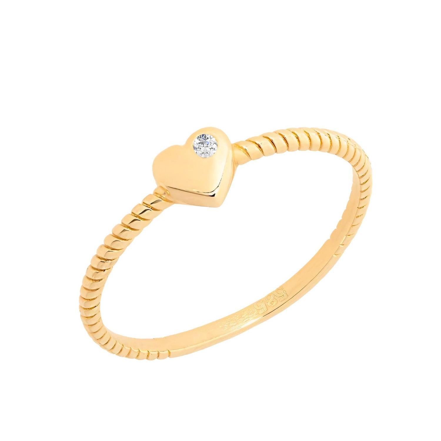 Kalp 14 Ayar Altın Yüzük