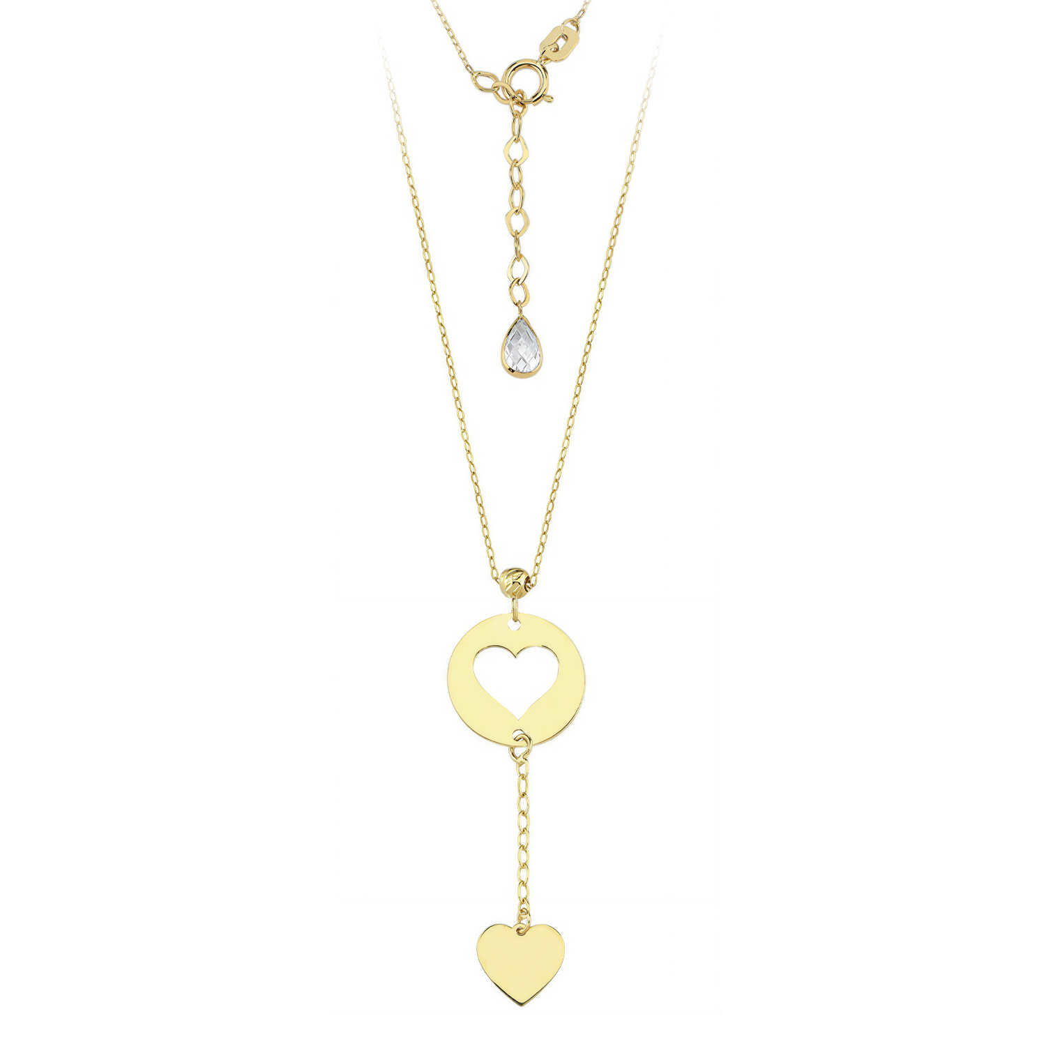 Kalp Detaylı 14 Ayar Altın Kolye