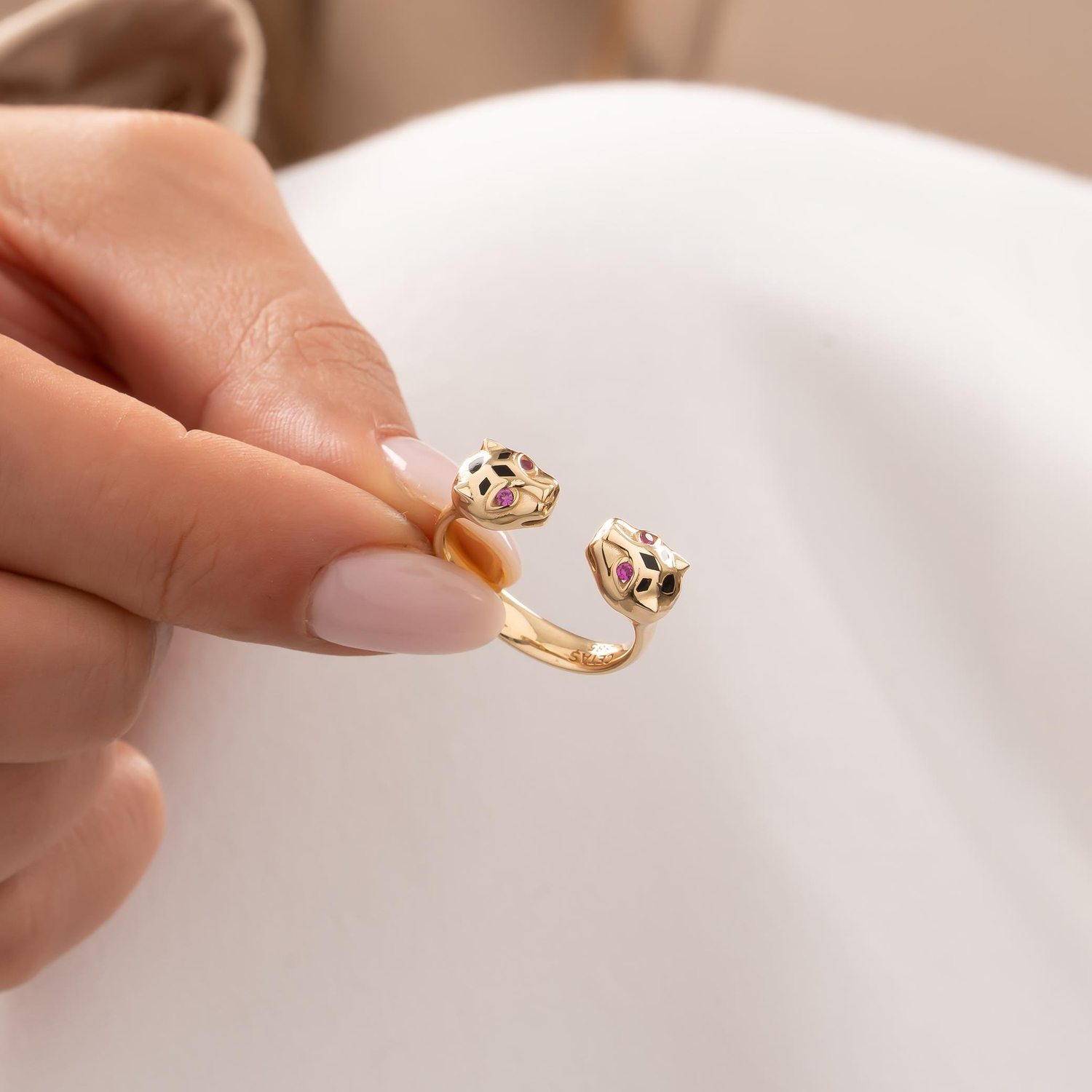 Panter Modeli 14 Ayar Altın Yüzük