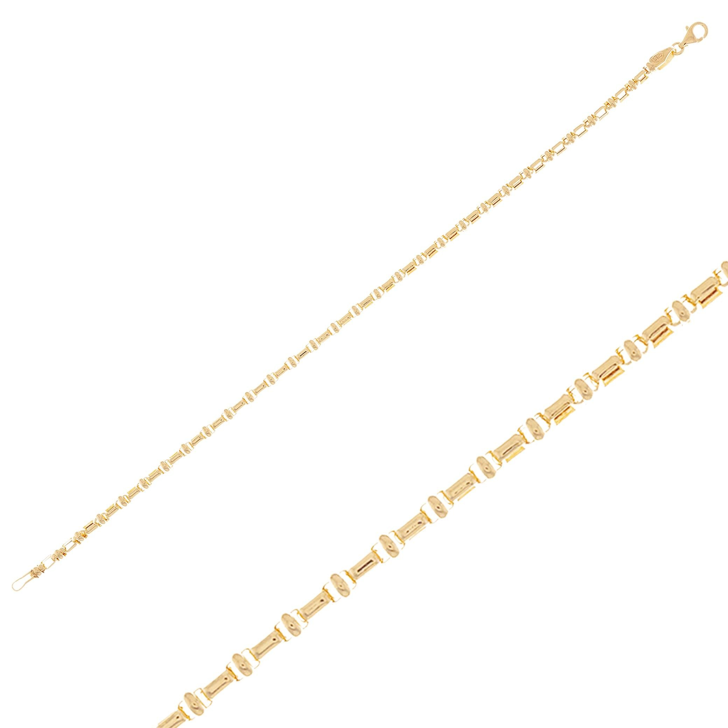 Kemik Model 14 Ayar Altın Bileklik