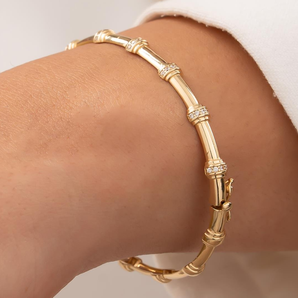 Kemik Model 14 Ayar Altın Kelepçe