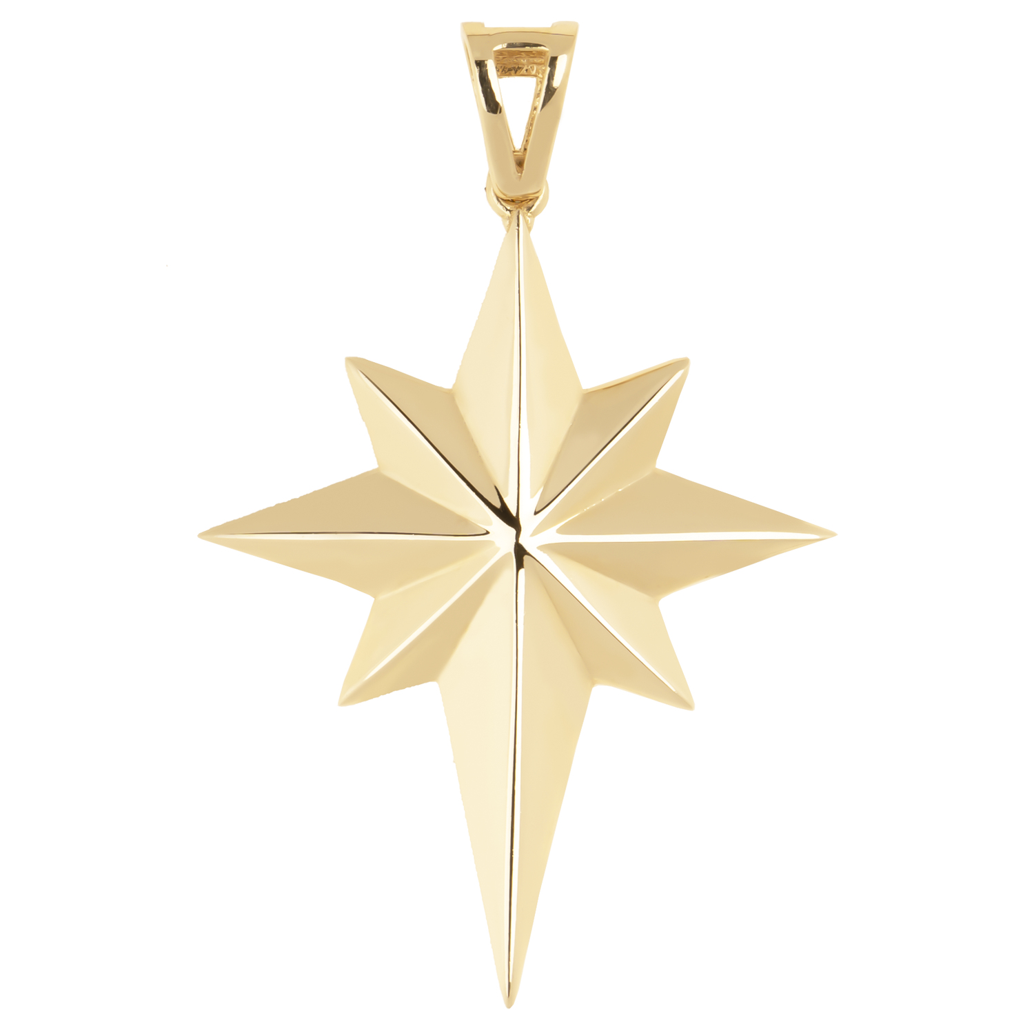 Kutup Yıldızı Taşsız 14 Ayar Kolye Ucu 3.50 Cm
