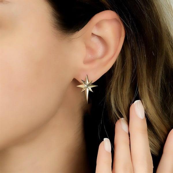 Ema Kuzey Yıldızı Altın Küpe