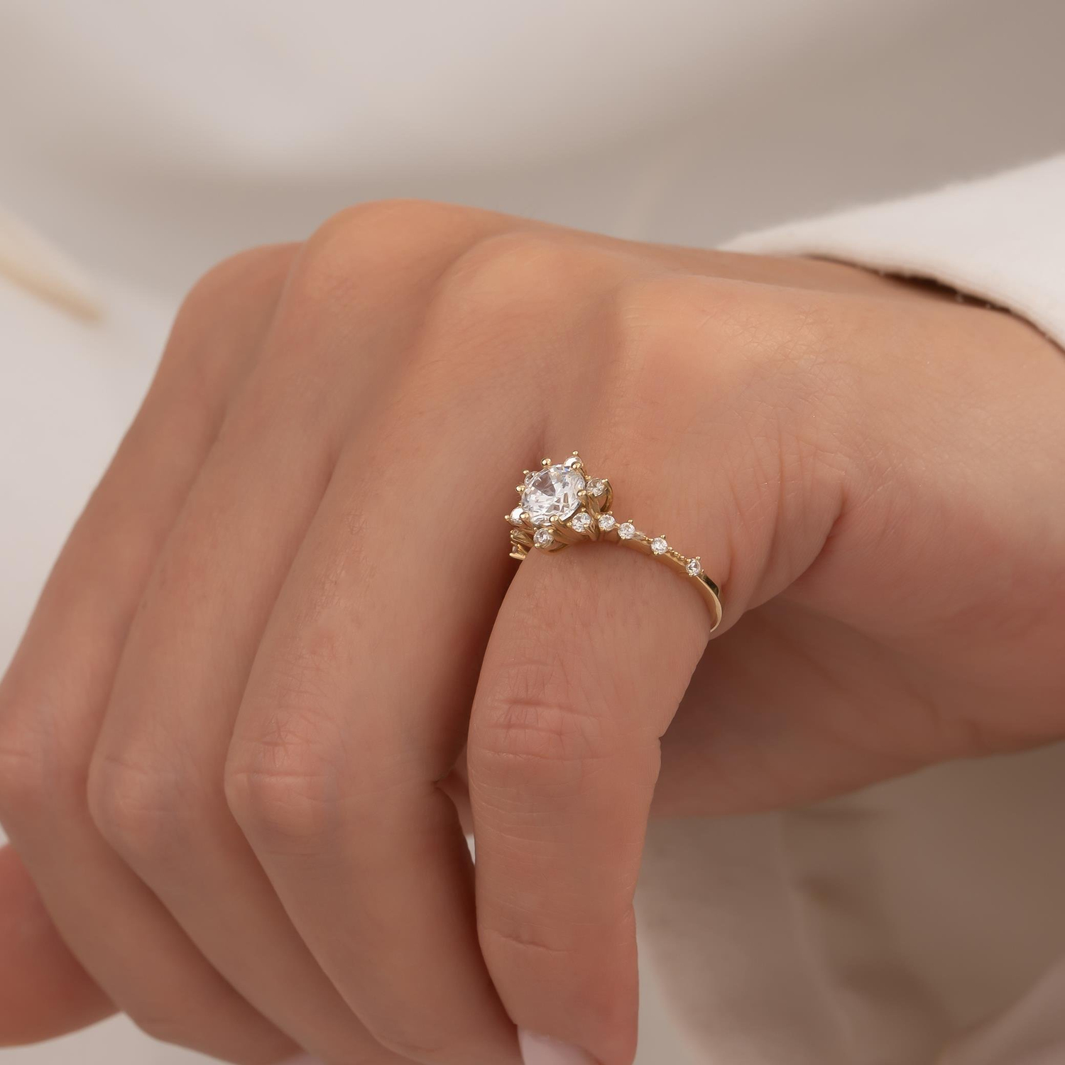 Lotus Çiçeği 14 Ayar Altın Yüzük