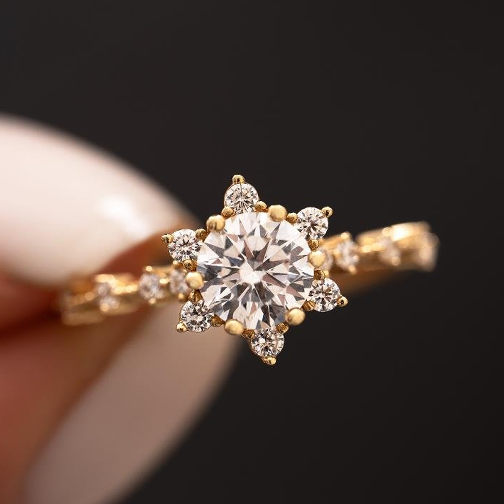 Lotus Çiçeği 14 Ayar Altın Yüzük