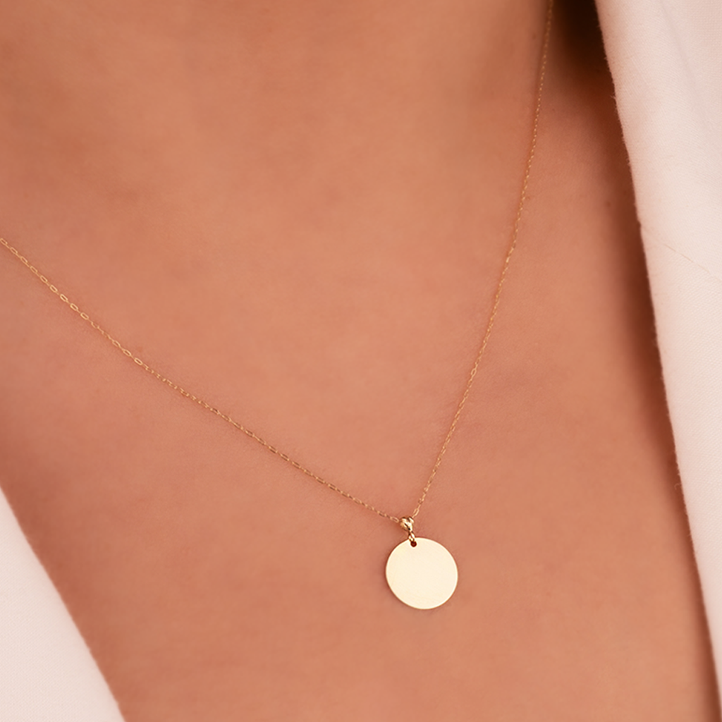 Plaka 14 Ayar Altın Kolye