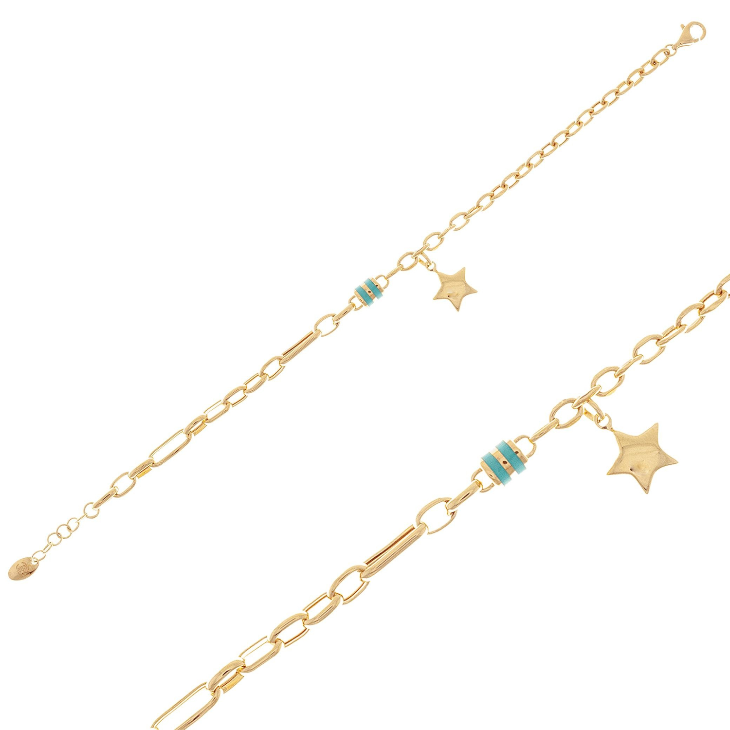 Sallantılı Yıldız Bileklik 14 Ayar Altın