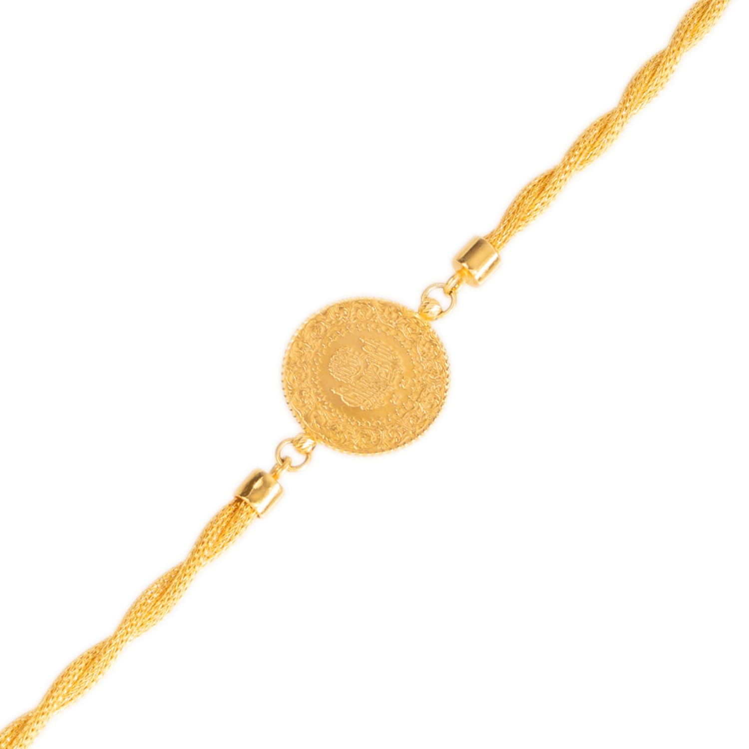 Sarmal Çeyrekli Bileklik 14 Ayar Altın