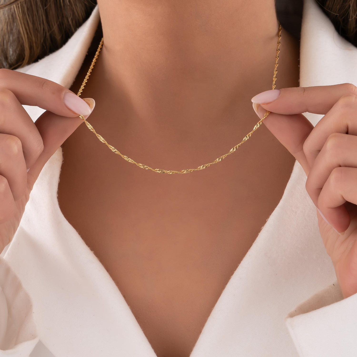 Singapur Zincir 14 Ayar Altın 1,5 Mm