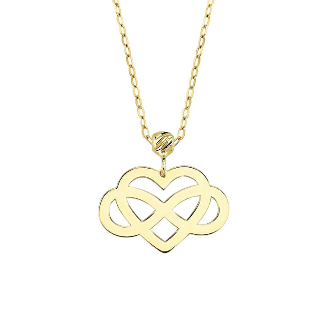 Sonsuzluk Kalp 14 Ayar Altın Kolye