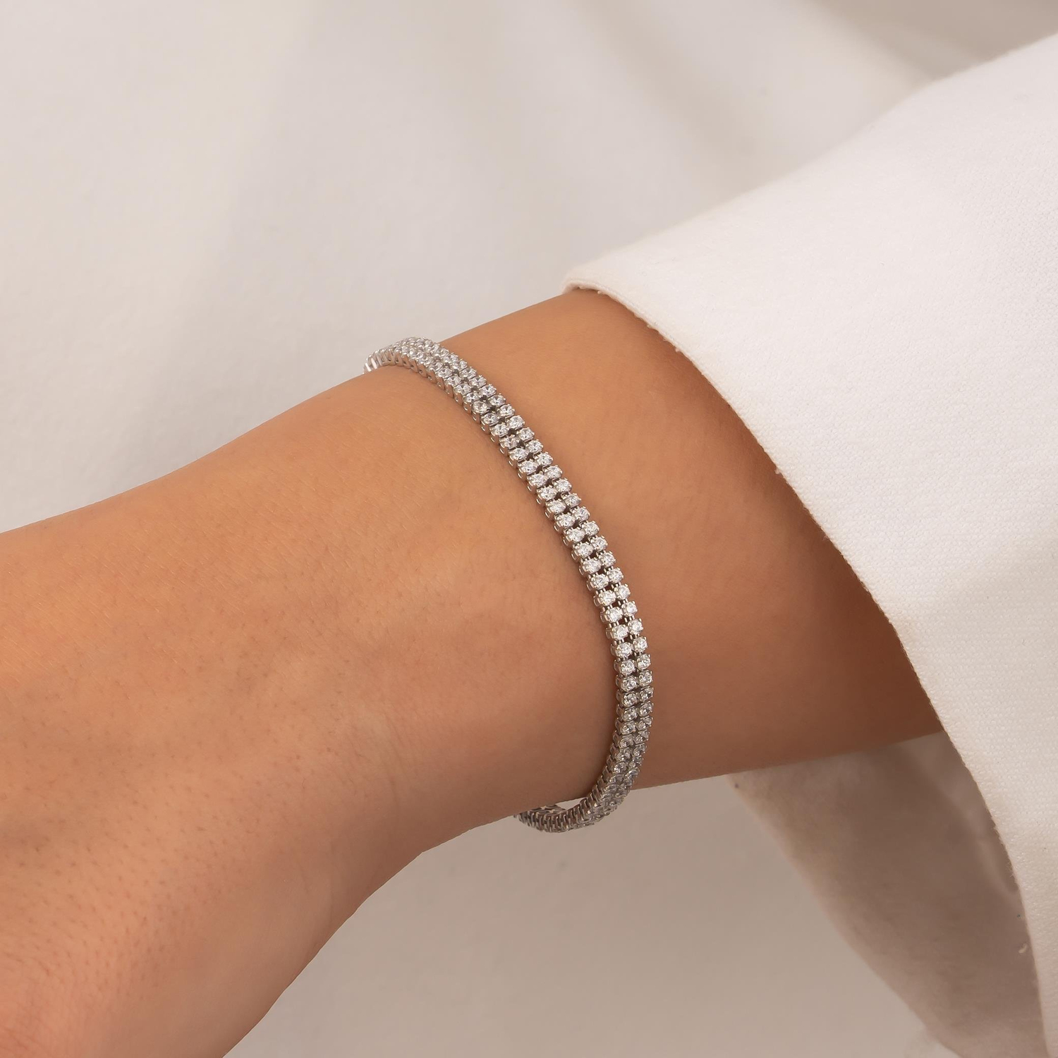 Suyolu 14 Ayar Beyaz Altın Bileklik