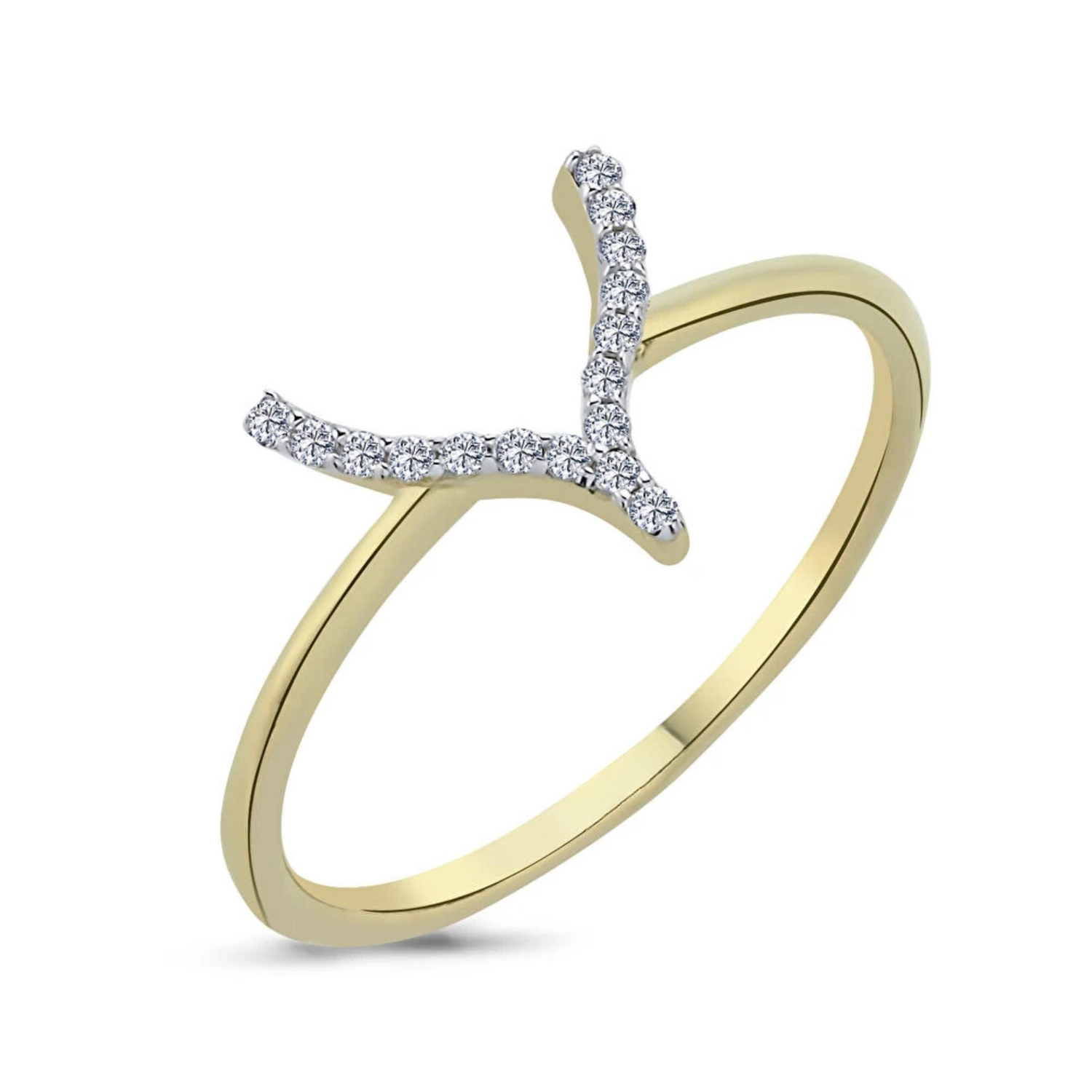 Taş Detaylı Tasarım Altın Yüzük