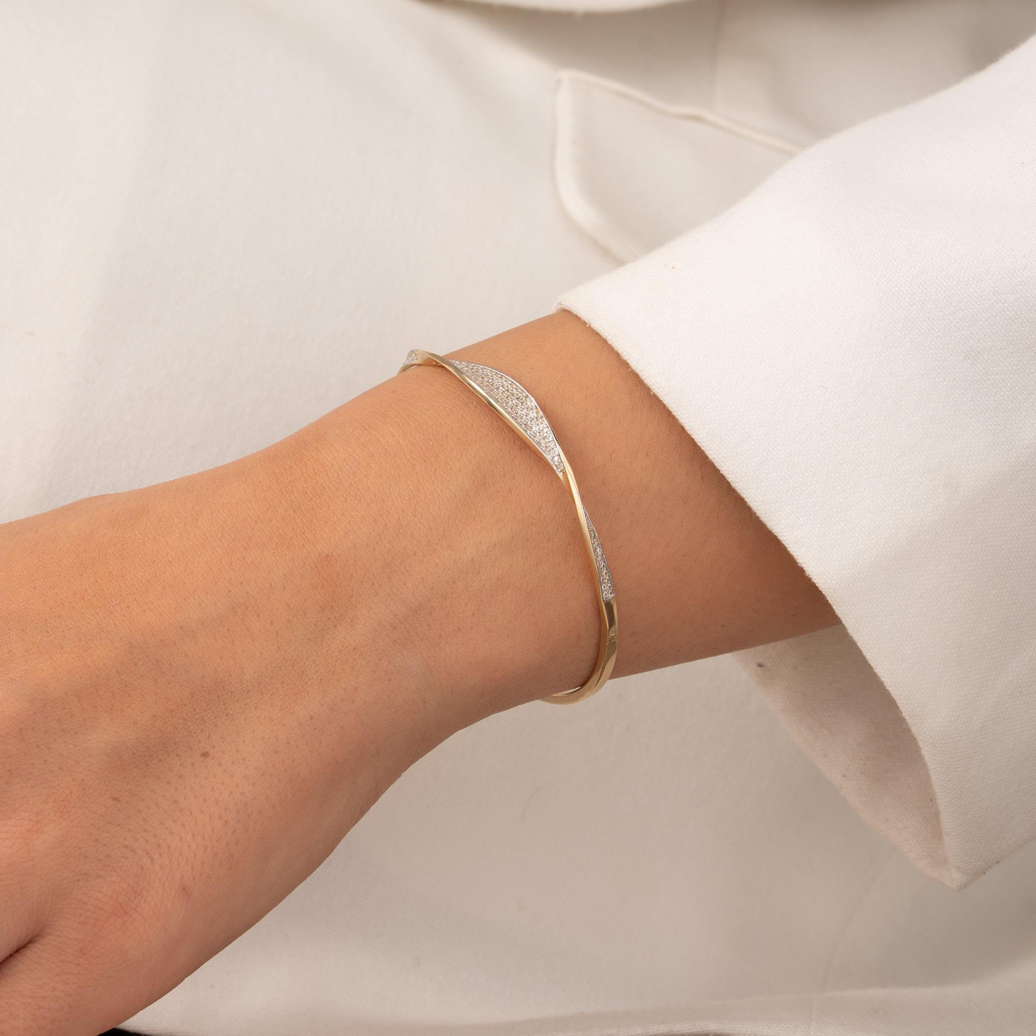 Taşlı 14 Ayar Altın Kelepçe