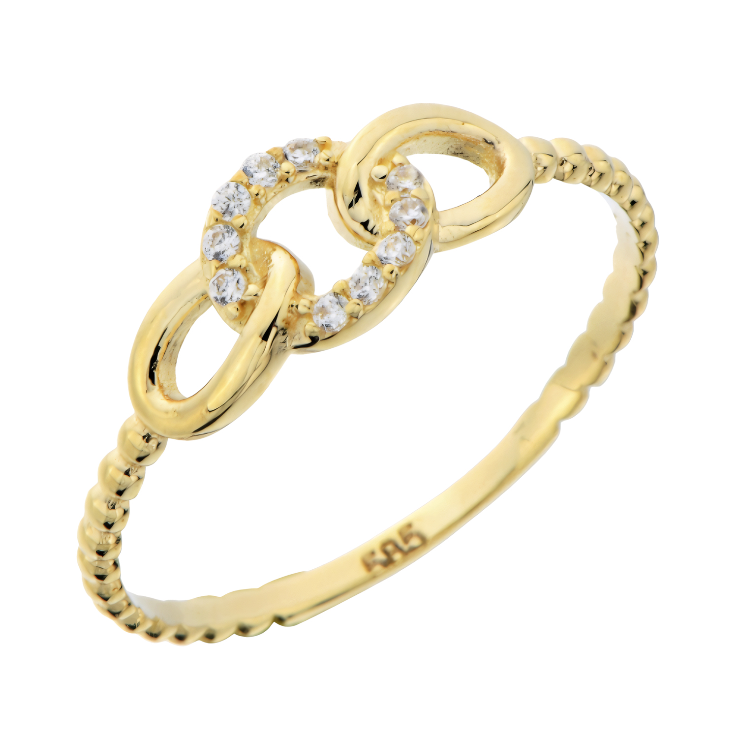 Taşlı Toptop 14 Ayar Altın Yüzük