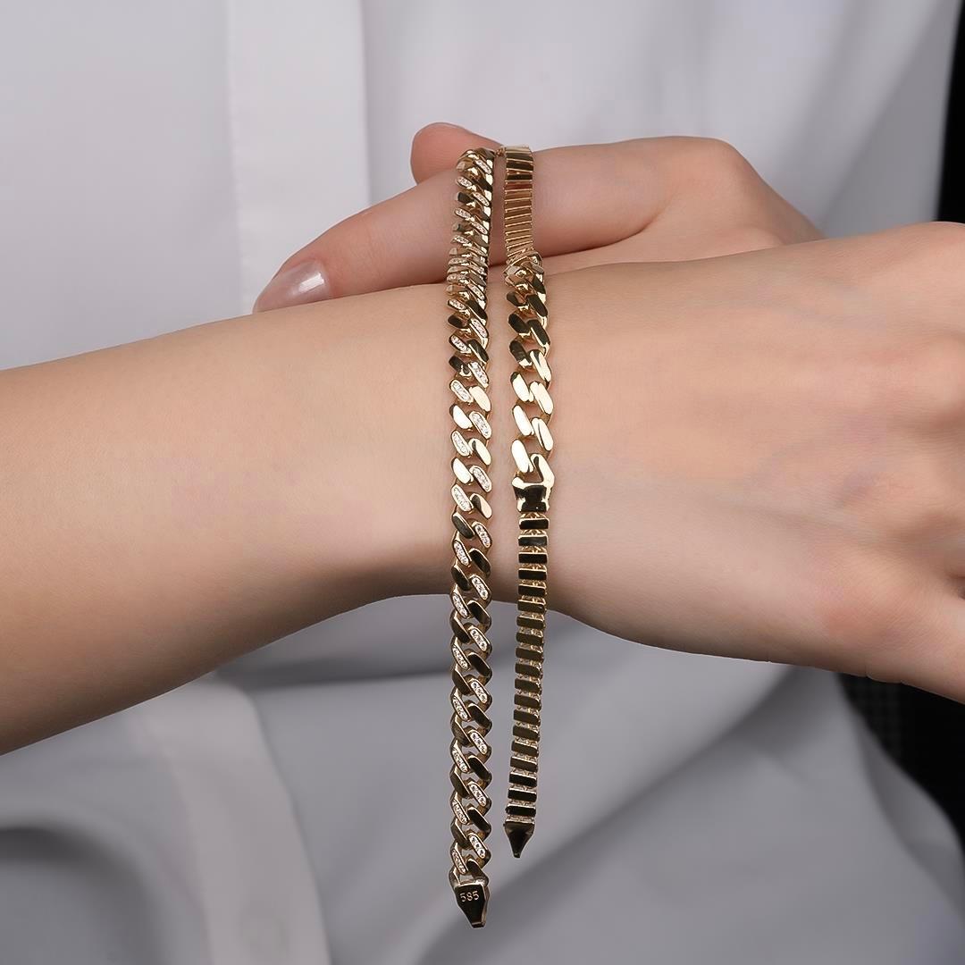 Taşsız Klasik 14 Ayar Altın Bileklik