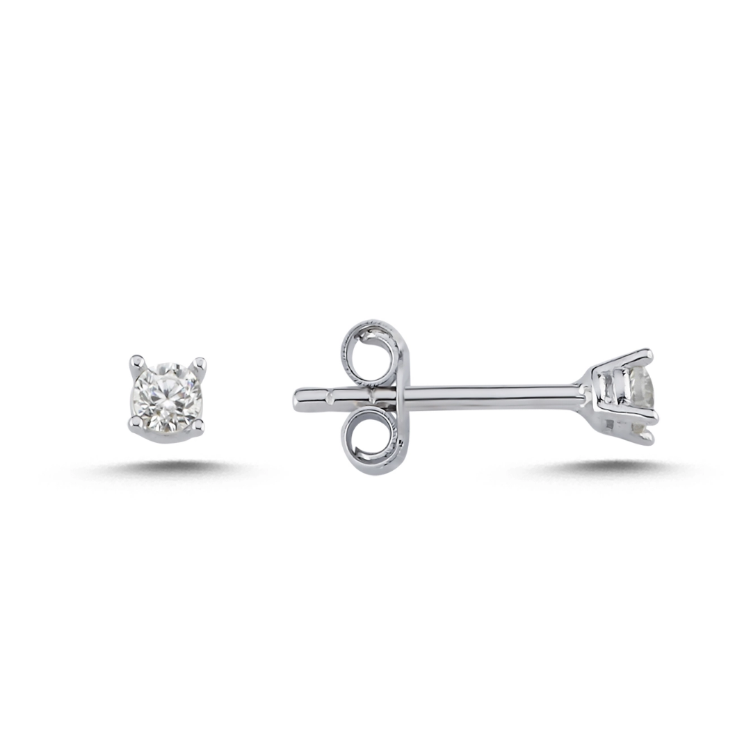 Tek Taş Küpe 14 Ayar Altın