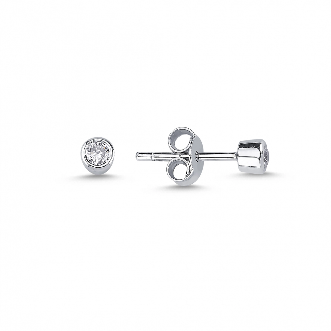 Küpe Tek Taş Altın 14 Ayar