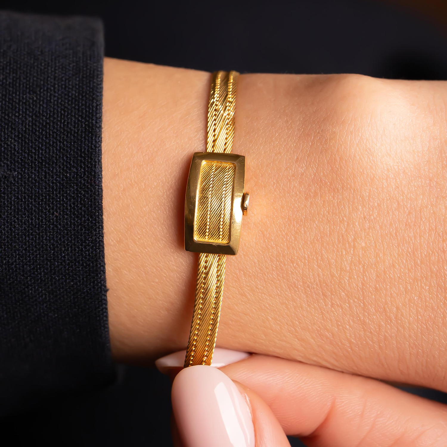 Trabzon Hasır Altın Bileklik Klasik Toka 3 Sıra 14 Ayar Altın