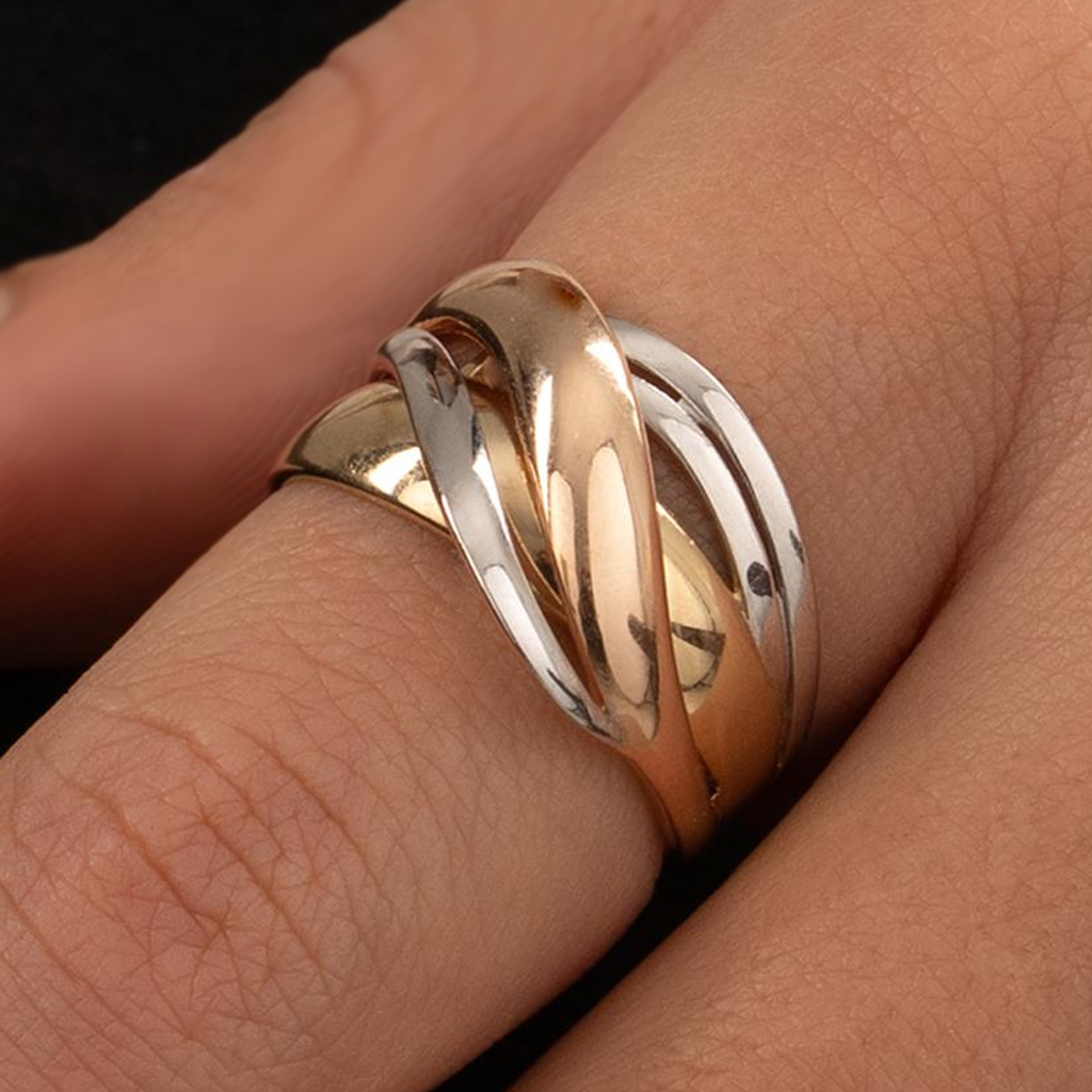 Üç Renkli 14 Ayar Altın Yüzük