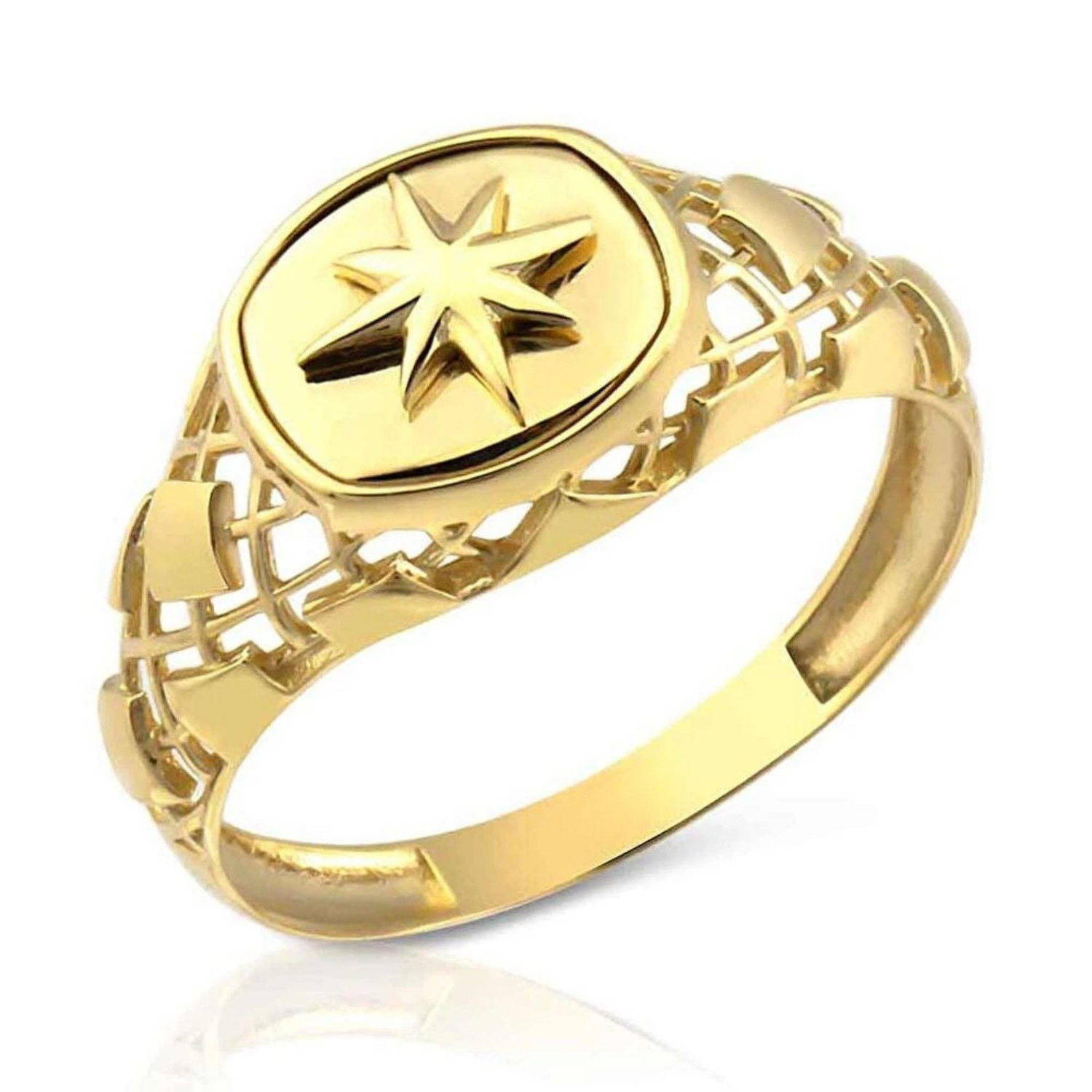 Yıldız Detaylı Erkek Yüzüğü