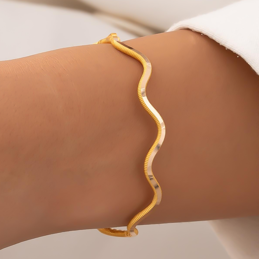 Zigzag Model 14 Ayar Altın Bilezik