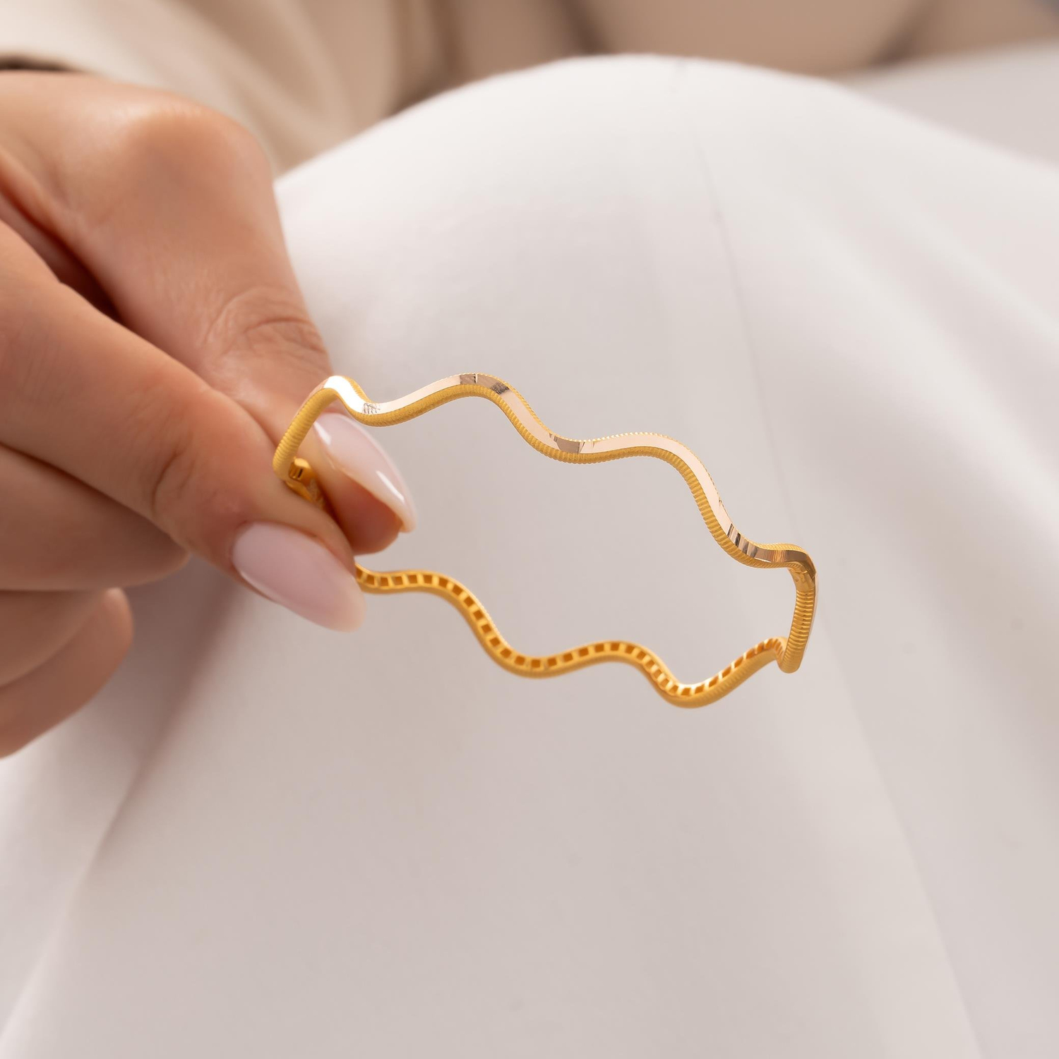 Zigzag Model 14 Ayar Altın Bilezik