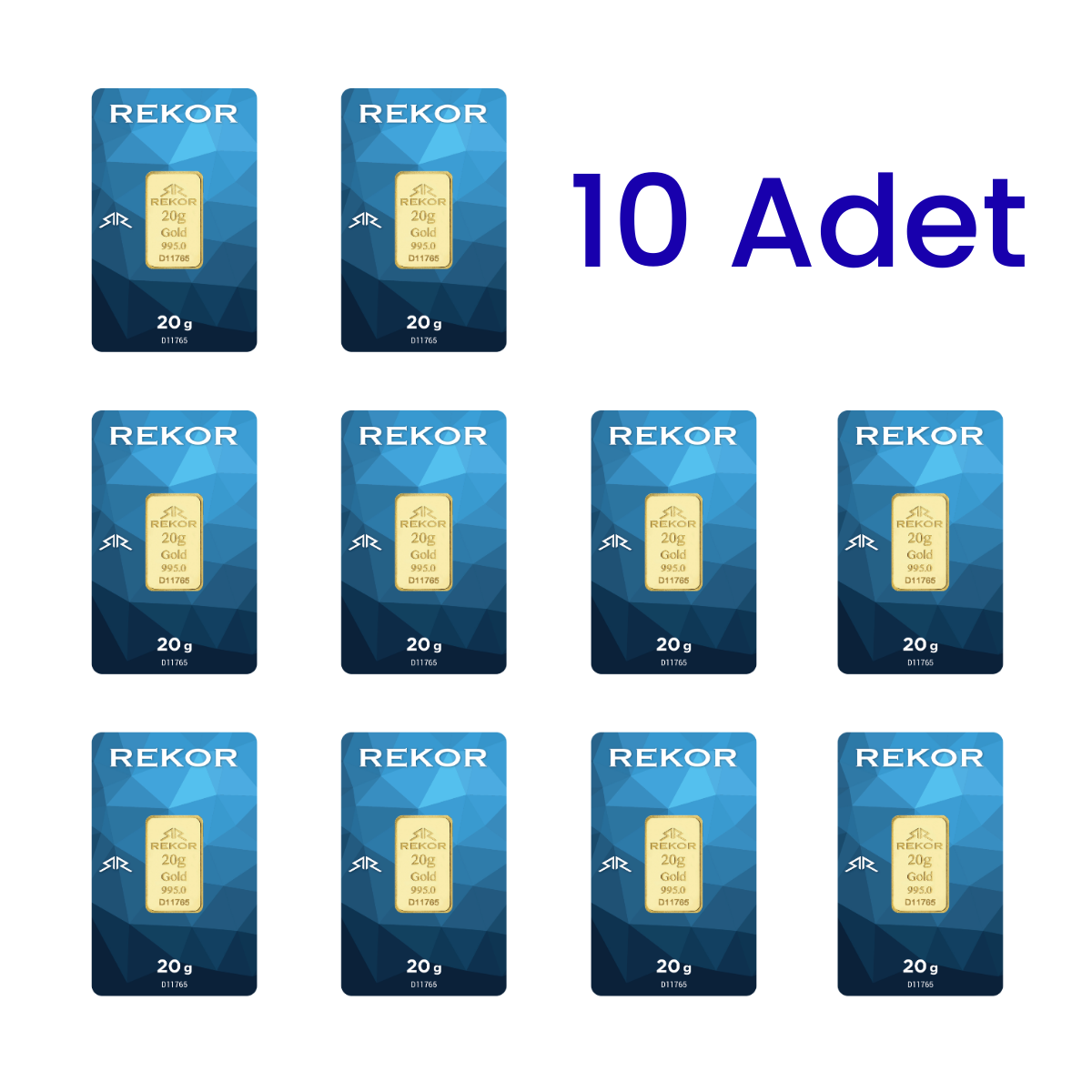 10 Adet 20 Gr 24 Ayar Gram Altın