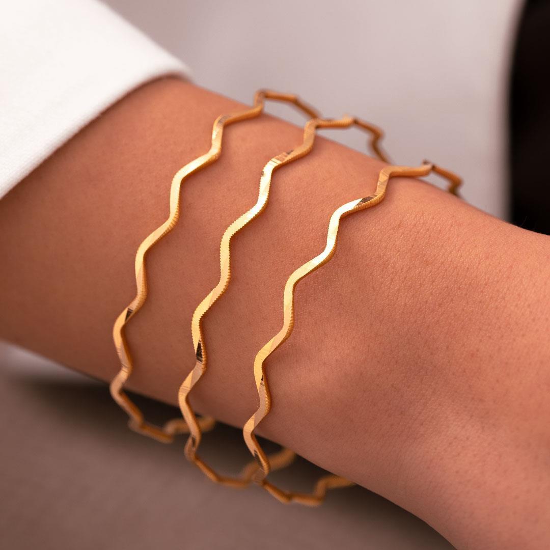 10 Gram 22 Ayar Altın Zigzag Ajda Bilezik