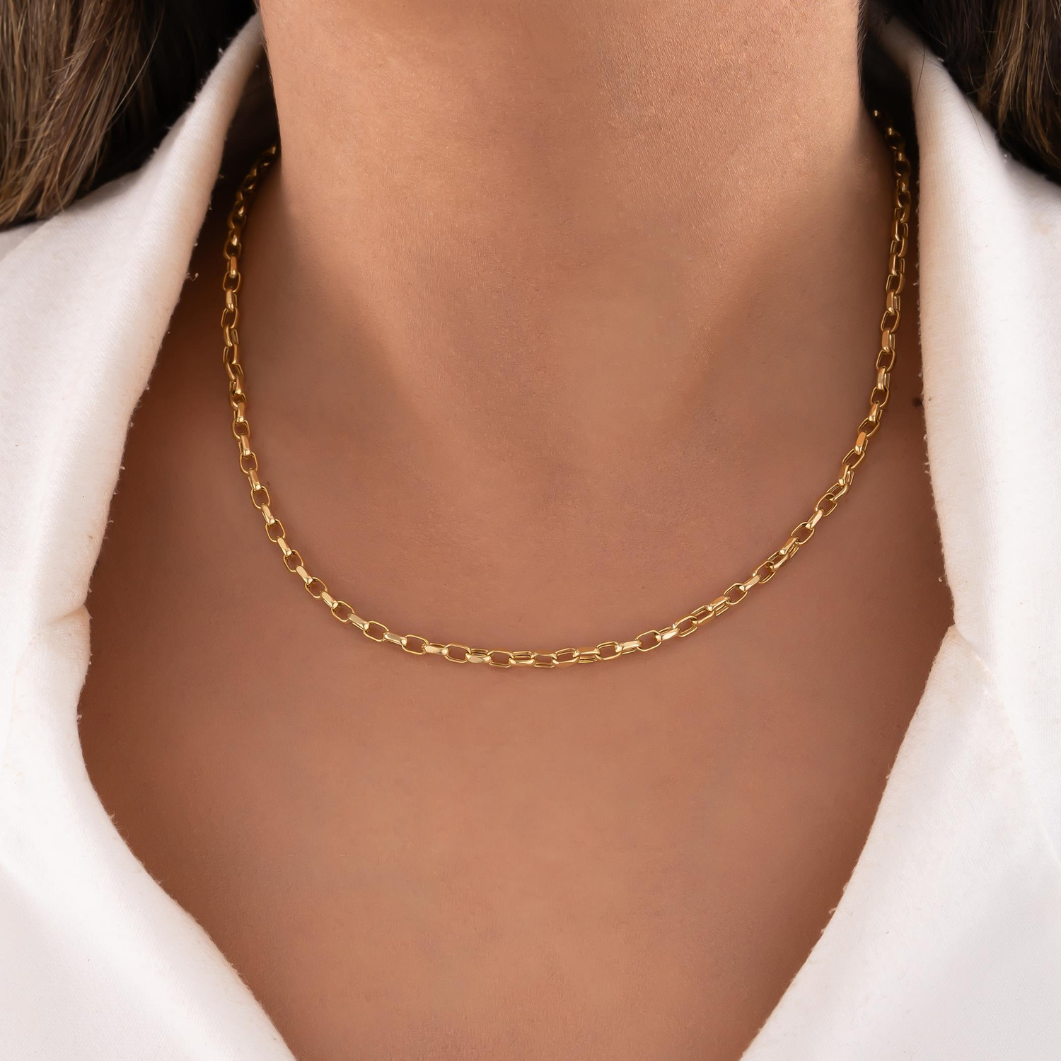 14 Ayar 4 Mm Altın Ataç Modeli Zincir