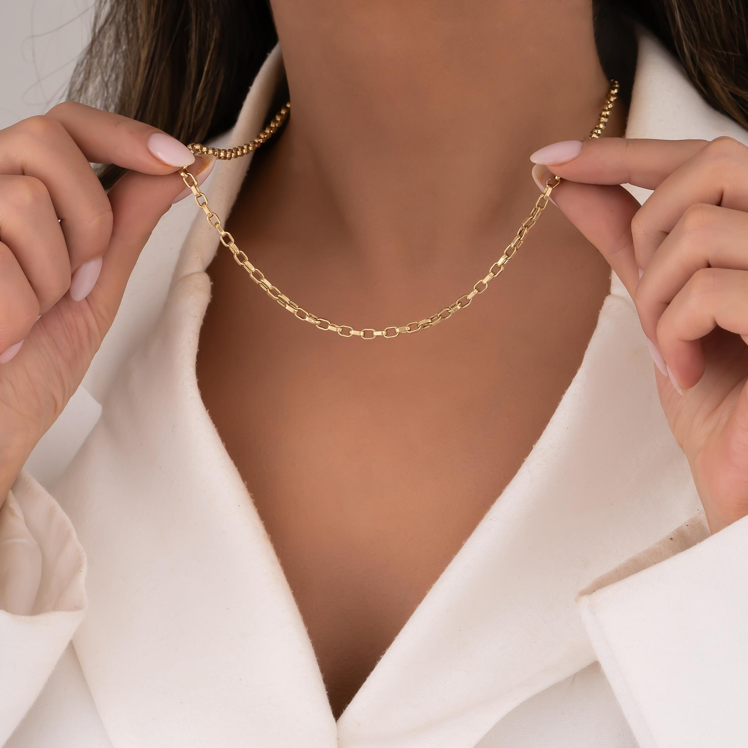 14 Ayar 4 Mm Altın Ataç Modeli Zincir