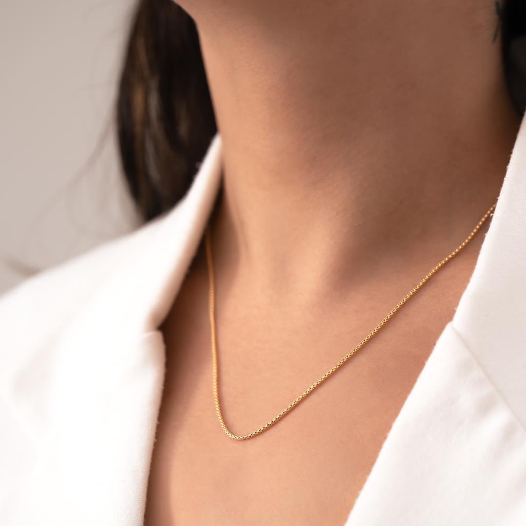 14 Ayar Altın Zincir Tasarım Taşsız Spor