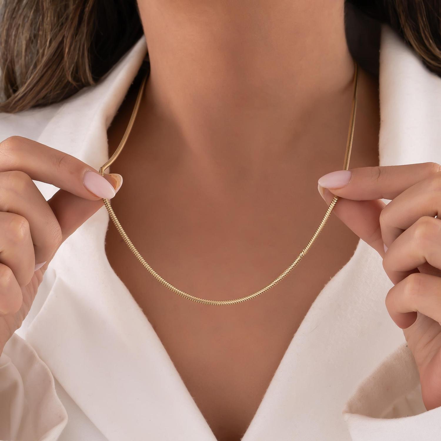 14 Ayar Balıksırtı Altın Zincir 2 Mm