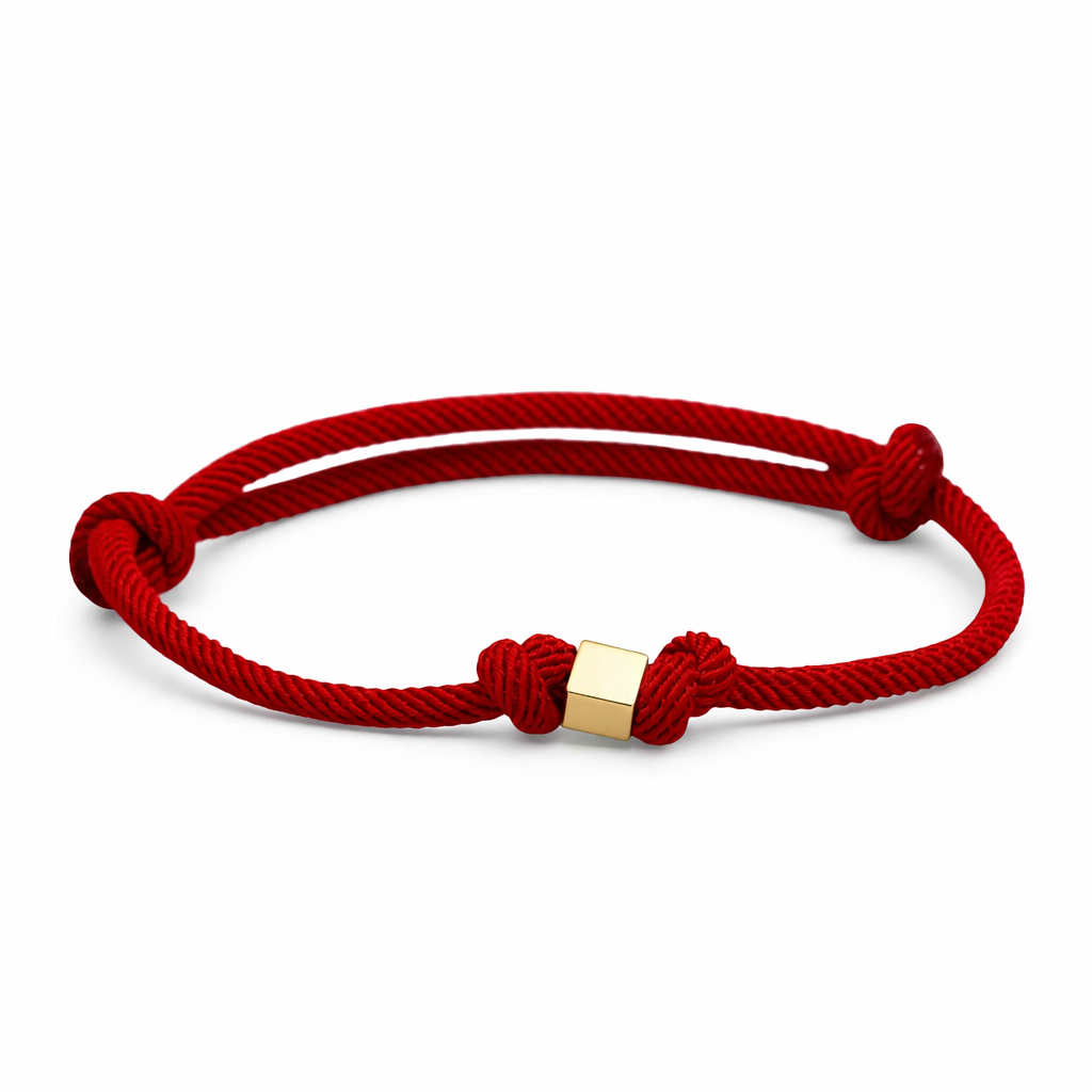 14 Ayar Erkek Tek Zar Kırmızı İpli Bileklik