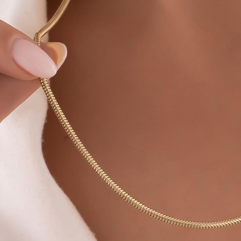 14 Ayar Yuvarlak Balıksırtı Altın Zincir 2 Mm