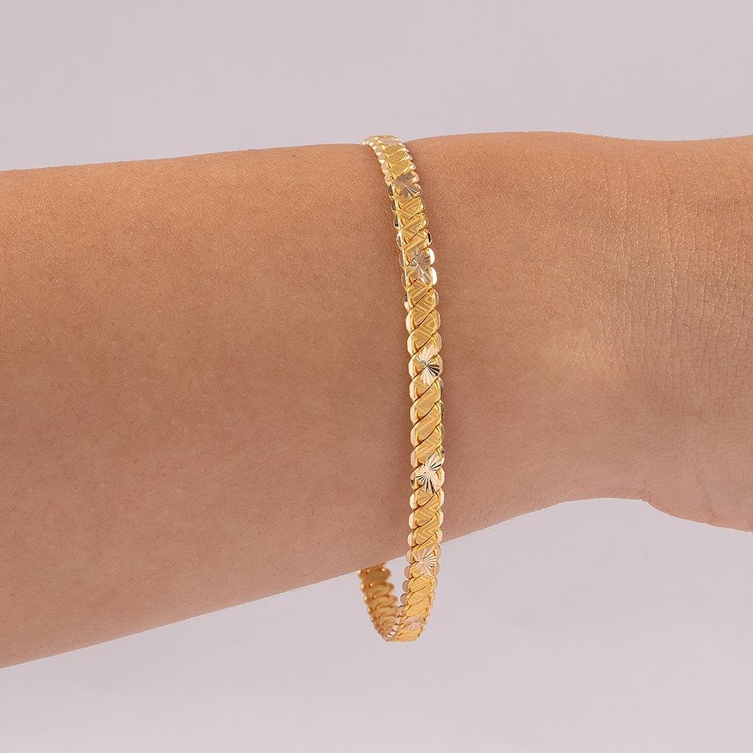 15 Gram Desenli Üçlü Burma Bilezik 22 Ayar