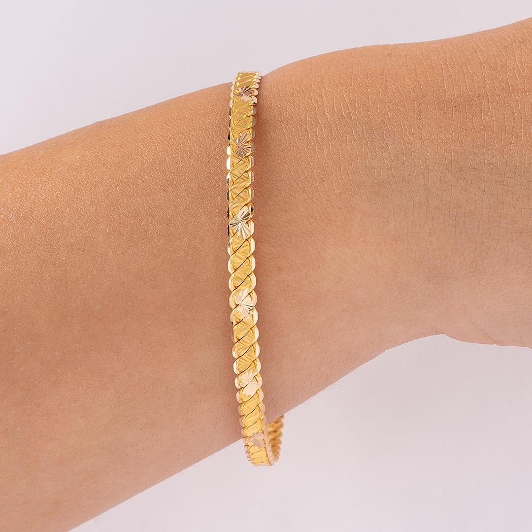 15 Gram Desenli Üçlü Burma Bilezik 22 Ayar