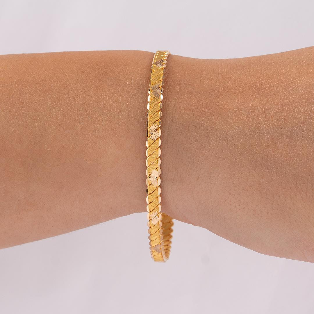 15 Gram Desenli Üçlü Burma Bilezik 22 Ayar