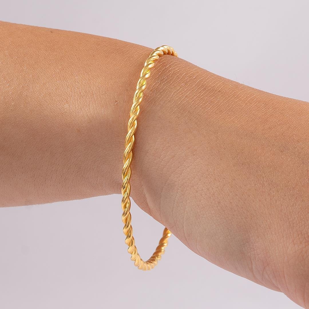 15 Gram Düz İkili Burma Bilezik 22 Ayar