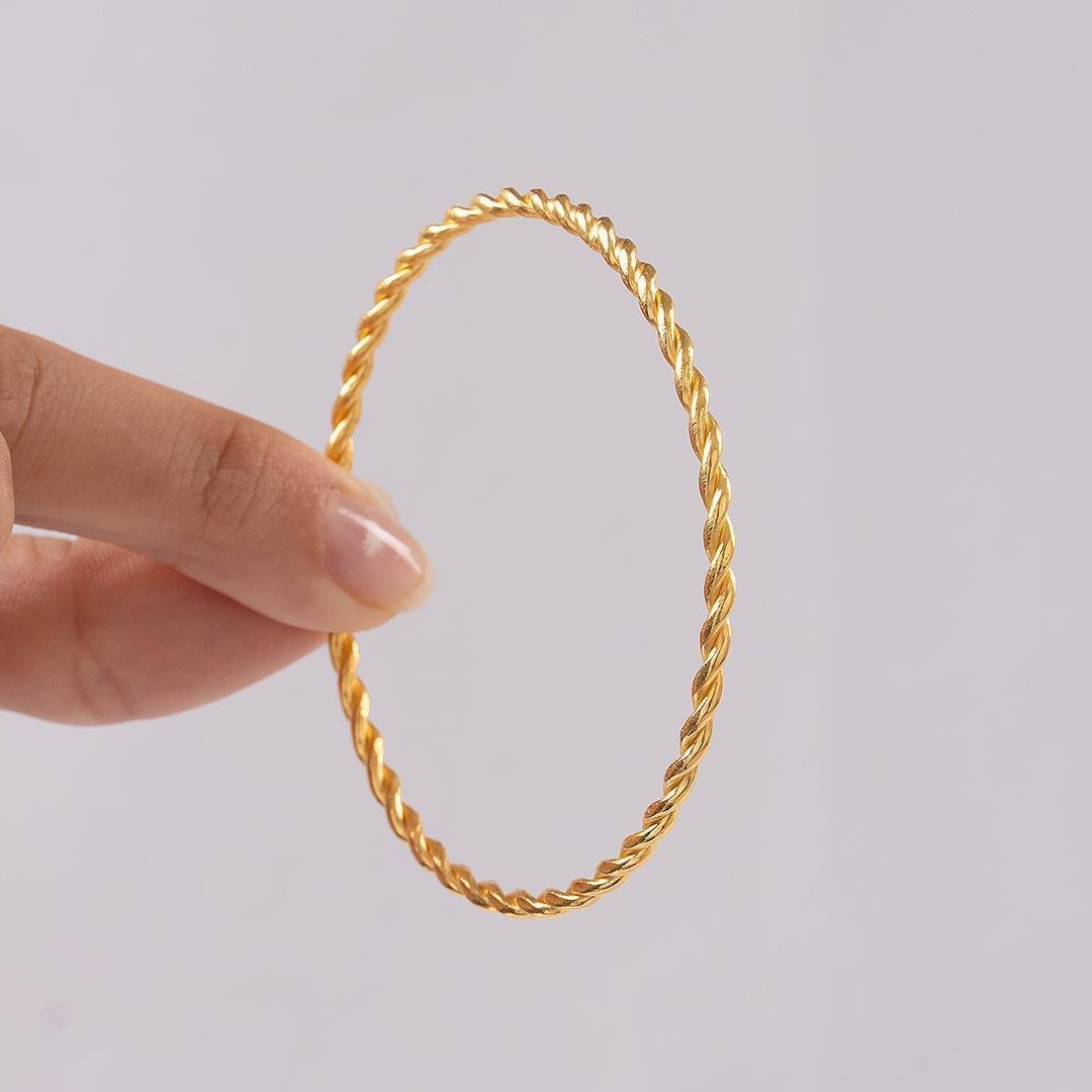 15 Gram Düz İkili Burma Bilezik 22 Ayar
