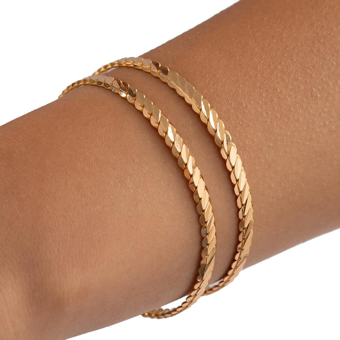 2 Ad x 15 Gram (Gr) 3'lü Burma Bilezik 22 Ayar Yatırımlık İşçiliksiz