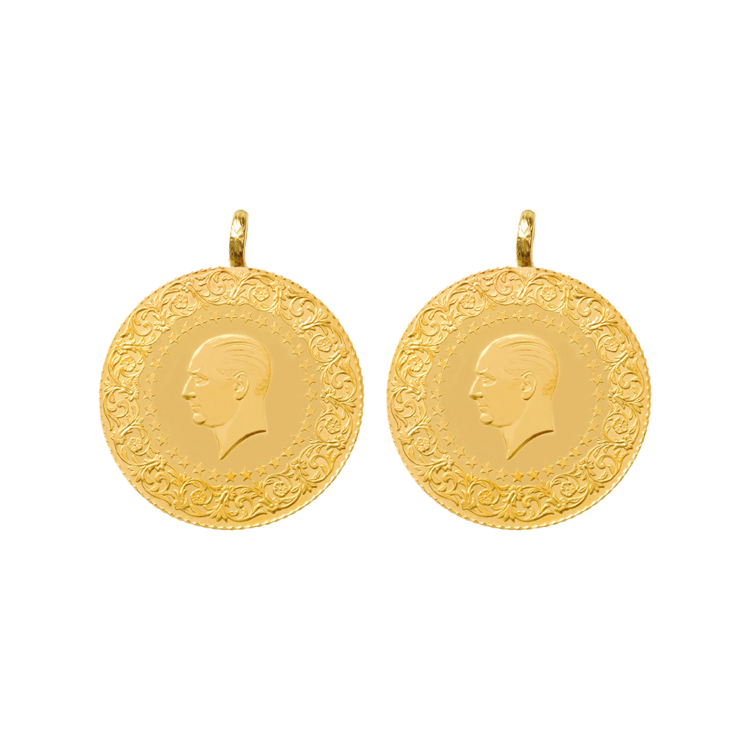 2 Adet Ziynet Beşli Altın Yeni Tarihli Kulplu Darphane Yatırımlık