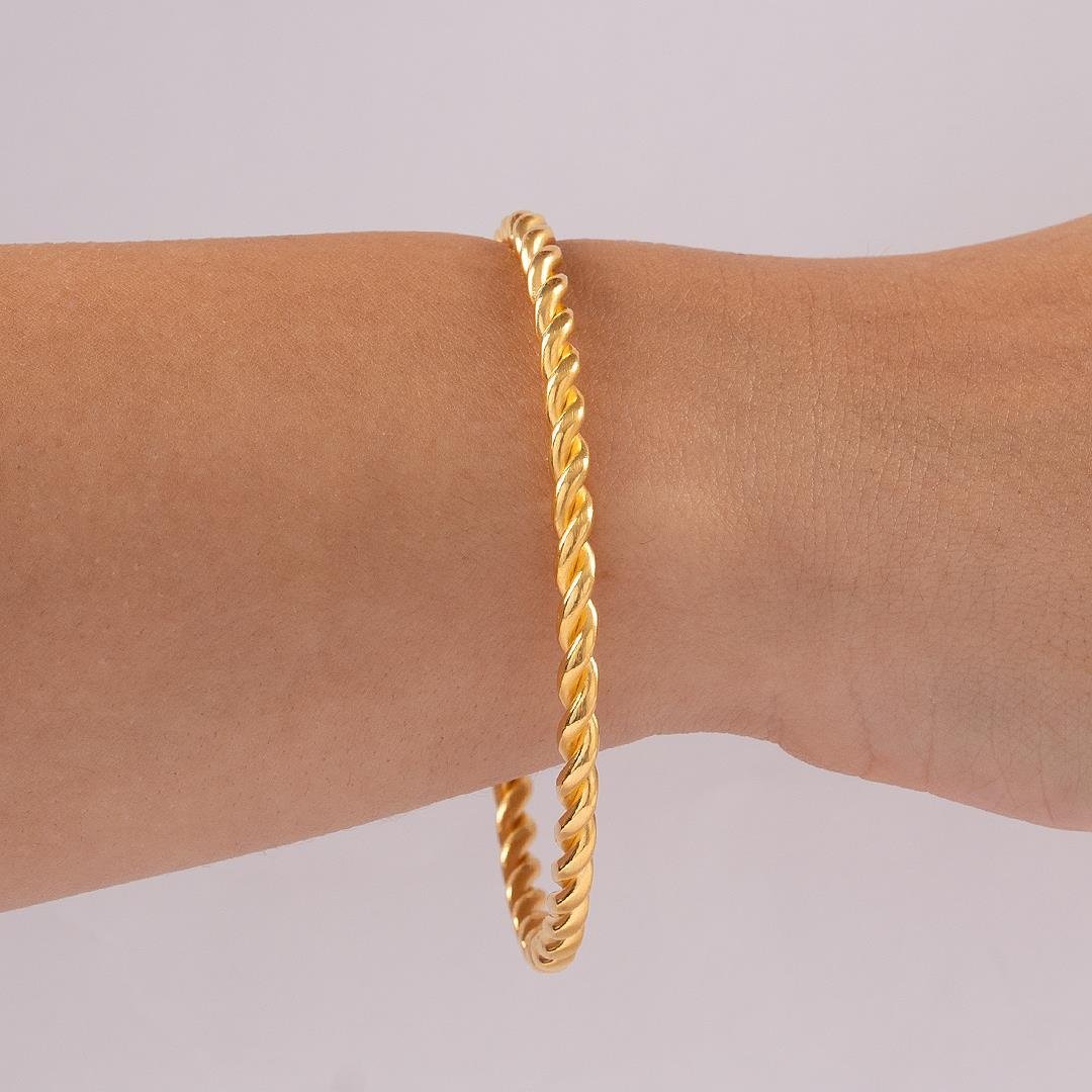 30 Gram Düz İkili Burma Bilezik 22 Ayar