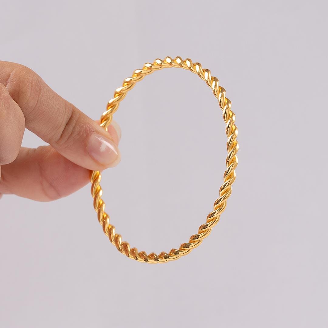 30 Gram Düz İkili Burma Bilezik 22 Ayar