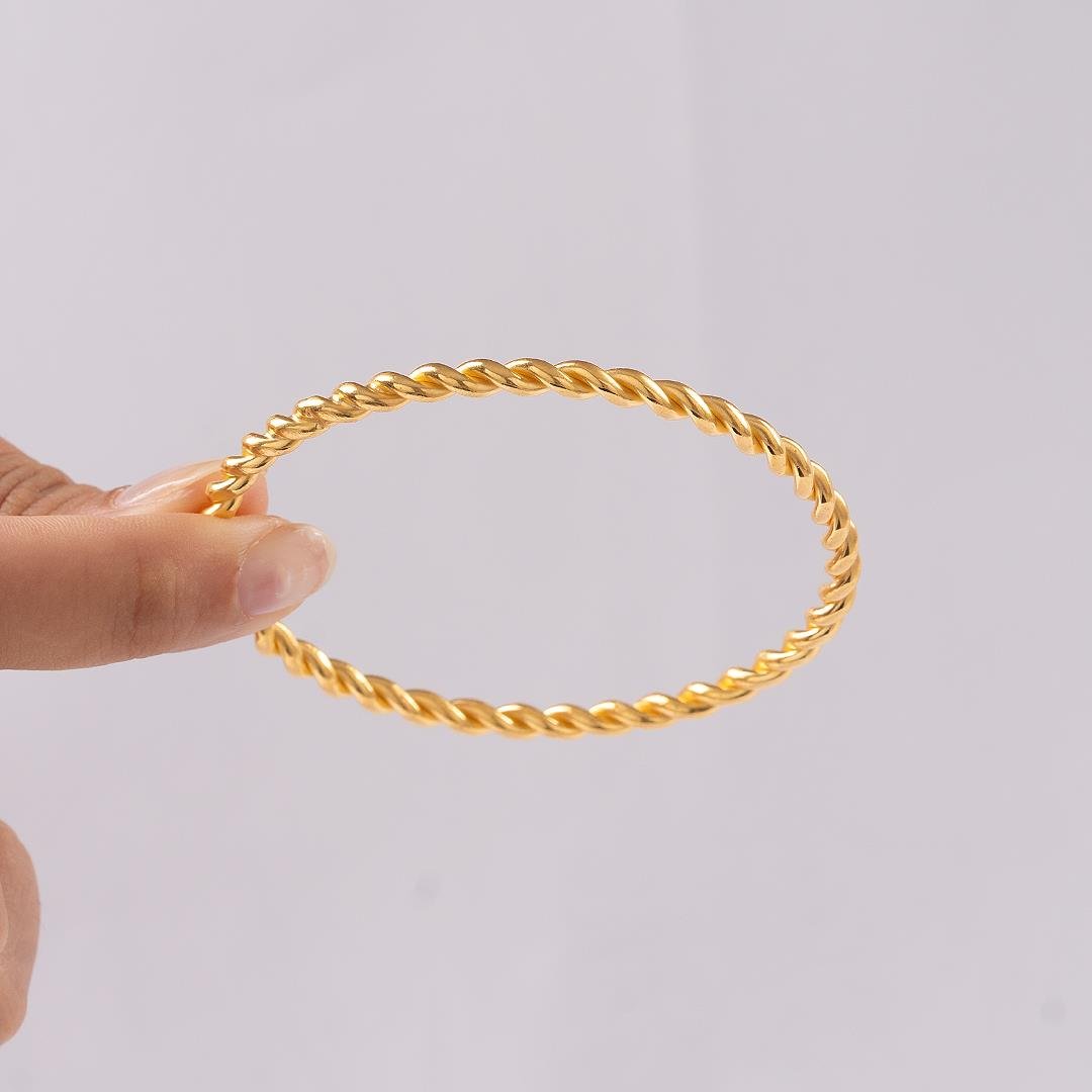 30 Gram Düz İkili Burma Bilezik 22 Ayar