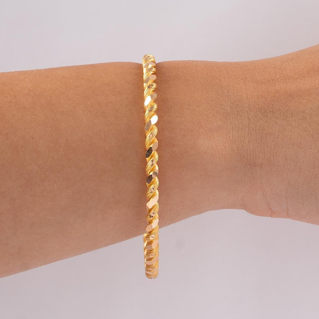 30 Gram Noktalı İkili Burma Bilezik 22 Ayar