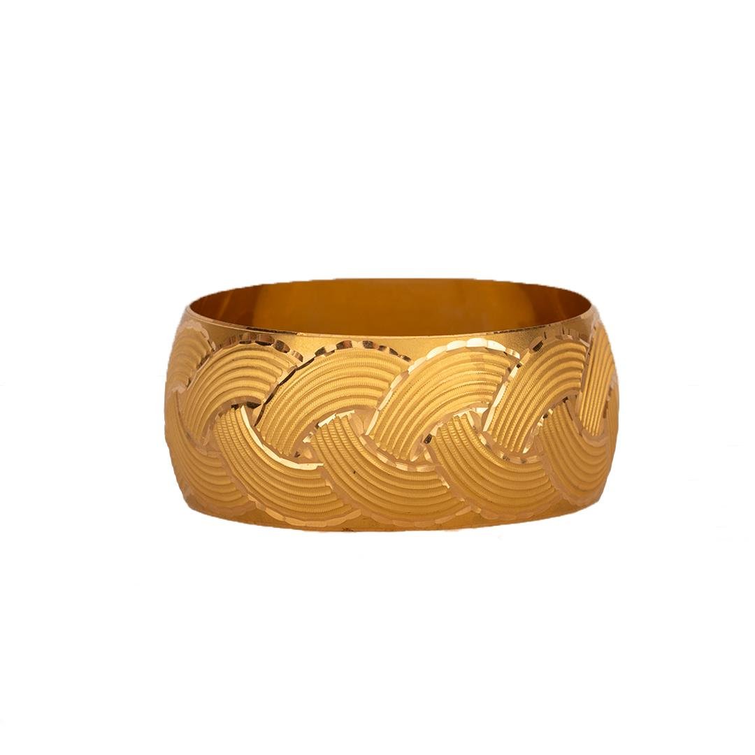 35 Gram (Gr) 40mm Örgü Desen Mega Bilezik 22 Ayar Yatırımlık İşçiliksiz