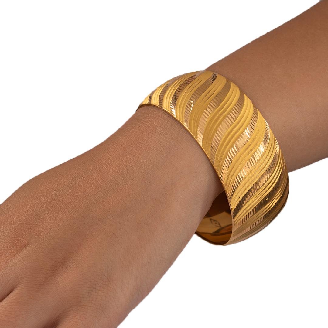 35 Gram (Gr) 40mm S Örgü Model Mega Bilezik 22 Ayar Yatırımlık İşçiliksiz