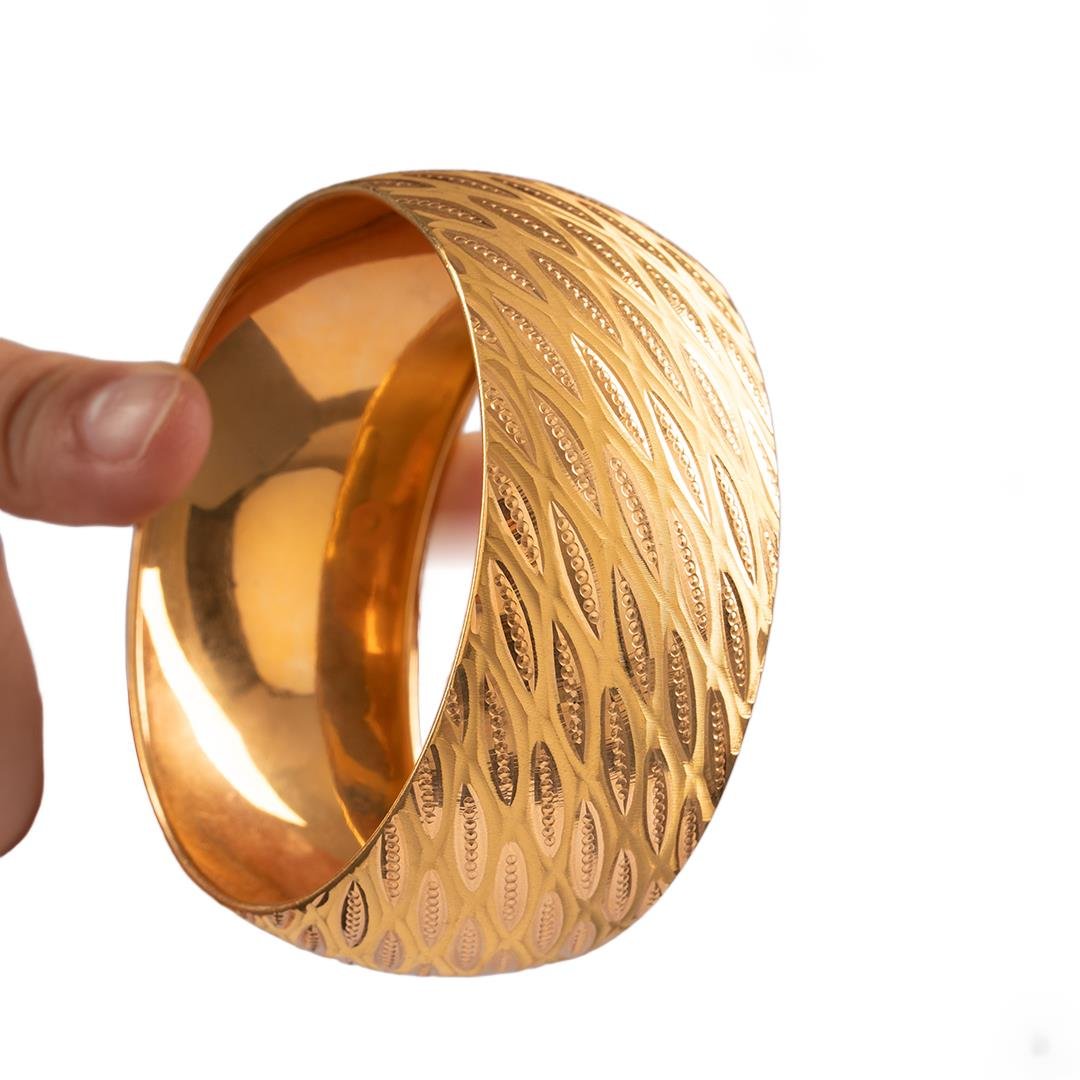 35 Gram (Gr) 40mm Yağmur Model Mega Bilezik 22 Ayar Yatırımlık İşçiliksiz