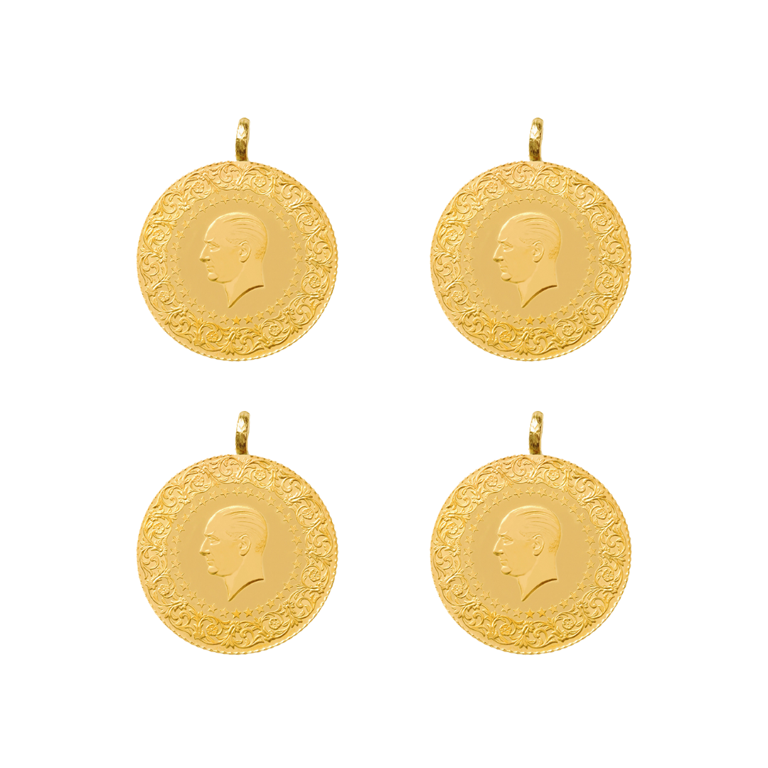 4 adet Ziynet Çeyrek Altın Eski Tarihli Kulplu Darphane Yatırımlık