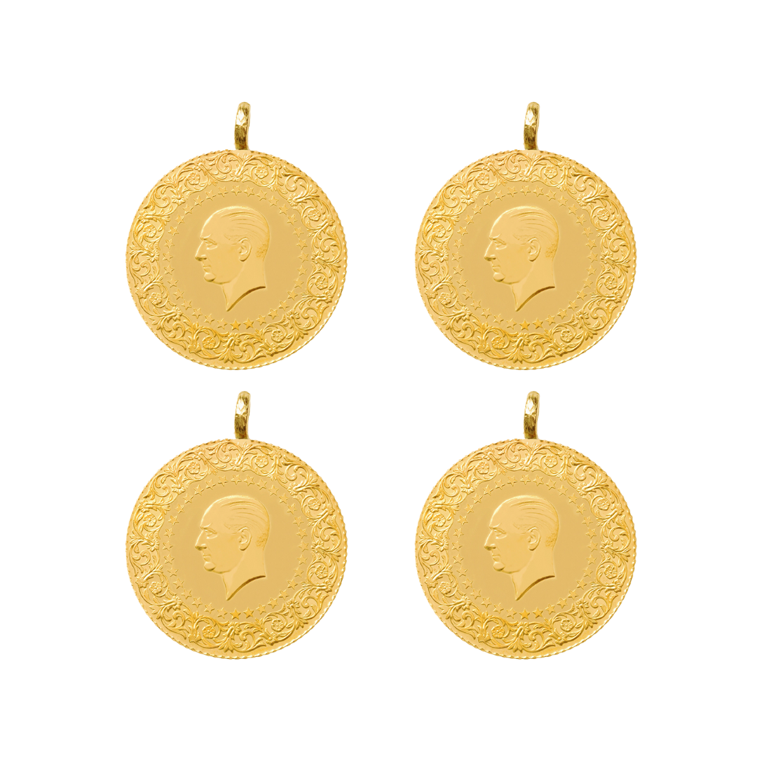 4 Adet Ziynet Tam Altın Yeni Tarihli Kulplu Darphane Yatırımlık